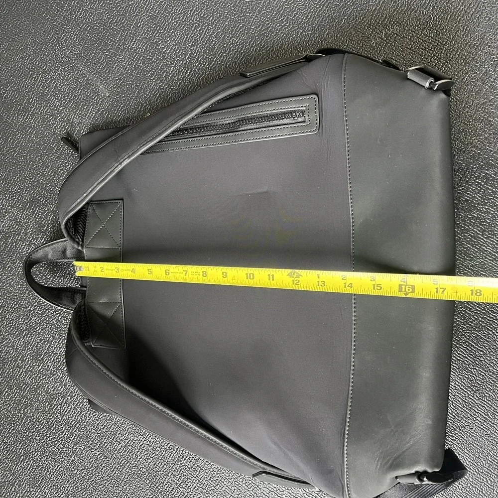Caraa‎ x Athleta Black Neoprene Leather Trim Backpack Commuter Gym Bag Large
